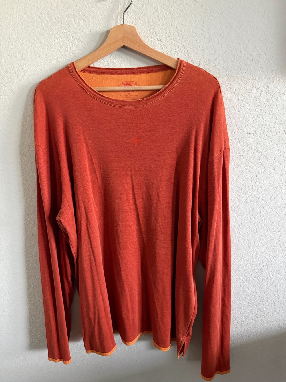 Tommy Bahama Men's Long-Sleeve Crewneck in Rust Orange